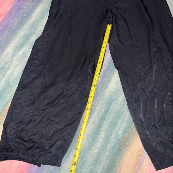 NWT Anthropologie Tiny Heidi Ankle Tie Satin High Waist Baggy Pants Black L - Picture 7 of 7